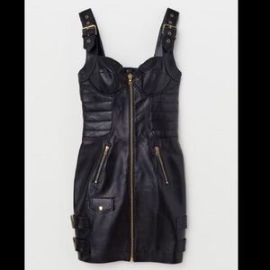 moschino h&m leather dress